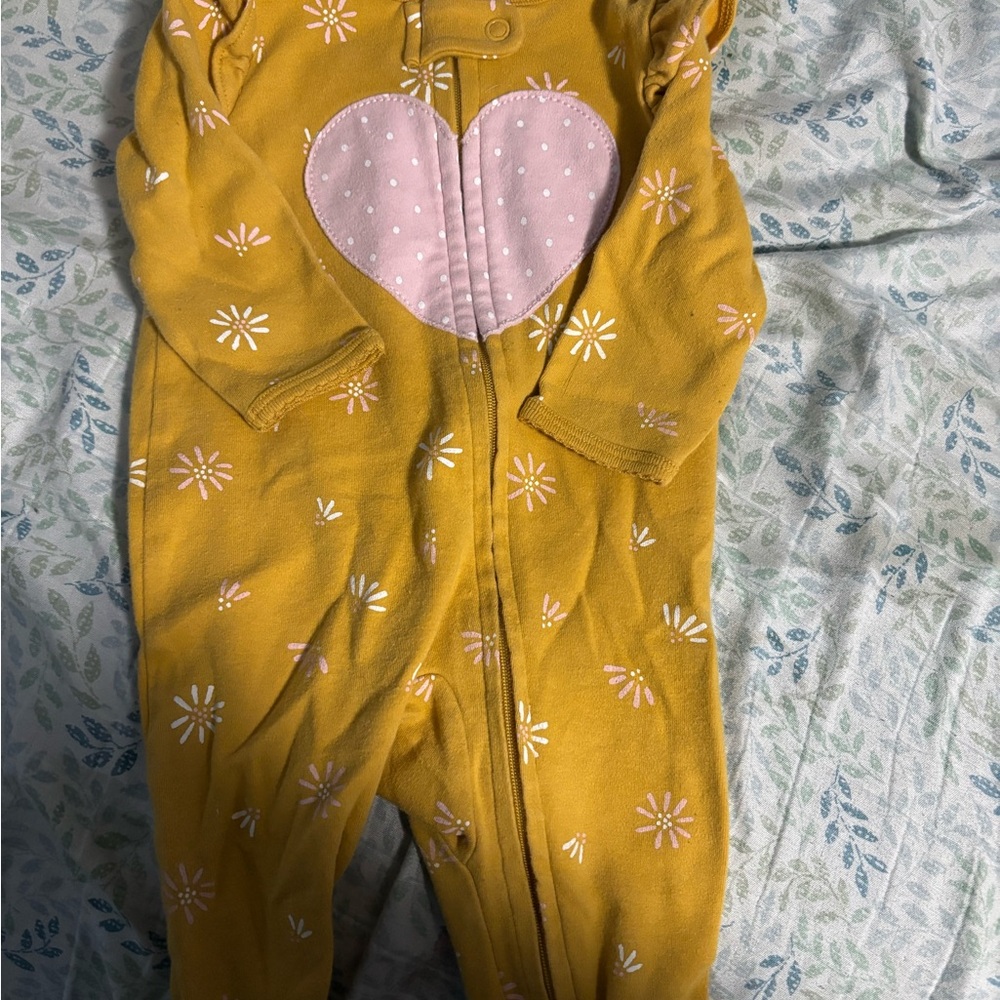 Yellow and Pink Heart Kids One Piece